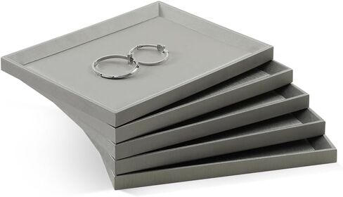 Jewelry Trays, Leather Tray, Luxury White Jewelry Organizer Tray For Necklace,Earring,Ring,Flat Jewelry Organizer For Dresser in Kuwait