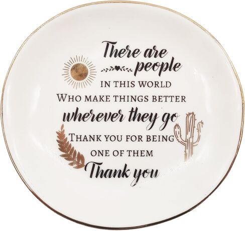 PCIQUTE Ceramic Ring Dish and Jewelry Tray, Decorative Gift for Mother and Daughter (Hard-Working Retired Relatives, Friends) in Saudi Arabia