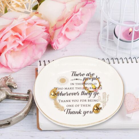 PCIQUTE Ceramic Ring Dish and Jewelry Tray, Decorative Gift for Mother and Daughter (Hard-Working Retired Relatives, Friends) in Saudi Arabia