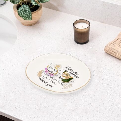 PCIQUTE Ceramic Ring Dish and Jewelry Tray, Decorative Gift for Mother and Daughter (Hard-Working Retired Relatives, Friends) in Saudi Arabia