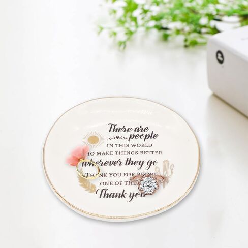 PCIQUTE Ceramic Ring Dish and Jewelry Tray, Decorative Gift for Mother and Daughter (Hard-Working Retired Relatives, Friends) in Saudi Arabia