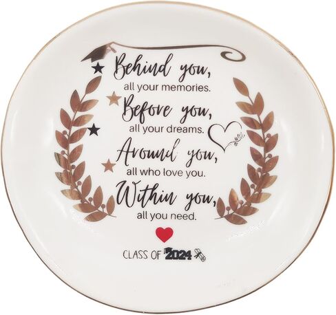 PCIQUTE Ceramic Ring Dish and Jewelry Tray, Decorative Gift for Mother and Daughter (Hard-Working Retired Relatives, Friends) in Saudi Arabia