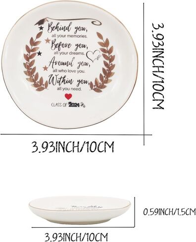 PCIQUTE Ceramic Ring Dish and Jewelry Tray, Decorative Gift for Mother and Daughter (Hard-Working Retired Relatives, Friends) in Saudi Arabia
