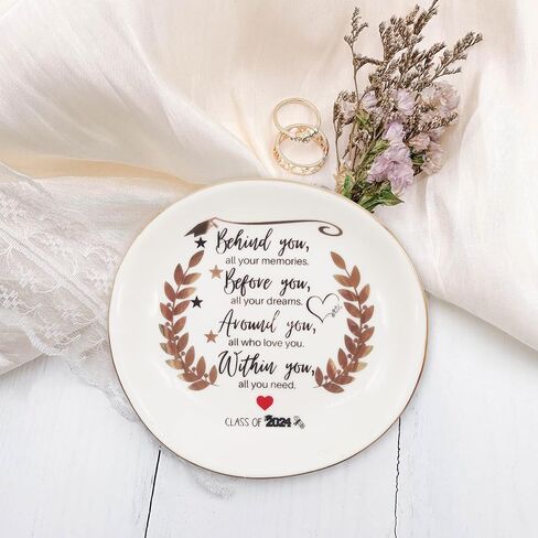 PCIQUTE Ceramic Ring Dish and Jewelry Tray, Decorative Gift for Mother and Daughter (Hard-Working Retired Relatives, Friends) in Saudi Arabia