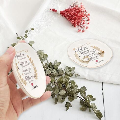 PCIQUTE Ceramic Ring Dish and Jewelry Tray, Decorative Gift for Mother and Daughter (Hard-Working Retired Relatives, Friends) in Saudi Arabia