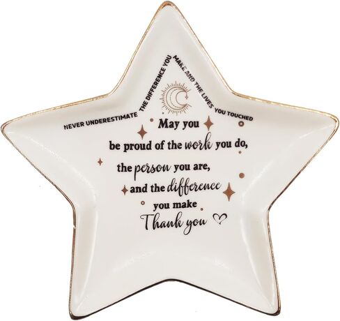 PCIQUTE Ceramic Ring Dish and Jewelry Tray, Decorative Gift for Mother and Daughter (Hard-Working Retired Relatives, Friends) in Saudi Arabia