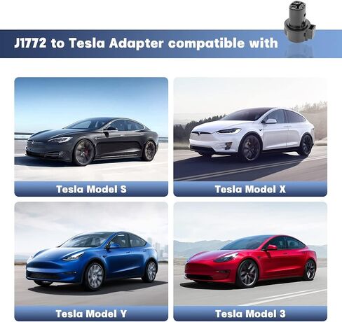 محول شاحن J1772 إلى Tesla مع قفل شاحن 80A MAX/240VAC متوافق مع محول شاحن SAE J1772 EV إلى طراز Tesla 3، Y، S، X in Saudi Arabia