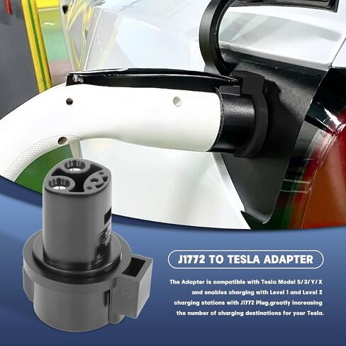 محول شاحن J1772 إلى Tesla مع قفل شاحن 80A MAX/240VAC متوافق مع محول شاحن SAE J1772 EV إلى طراز Tesla 3، Y، S، X in Saudi Arabia