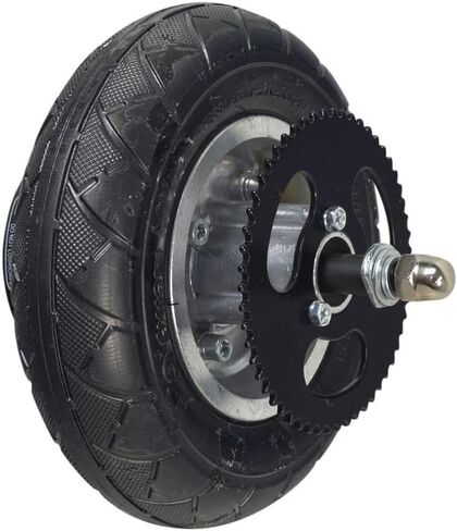 AlveyTech 200x50 (8"x2") Rear Wheel Assembly for Chain Drive Razor E200 Scooter (Versions 36+) - Replacement Wheels for Electric Razor Scooters, Parts Included are Tire, Inner Tube, Brake, Sprocket in Saudi Arabia