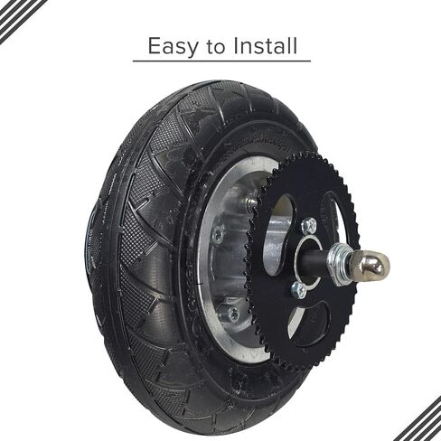 AlveyTech 200x50 (8"x2") Rear Wheel Assembly for Chain Drive Razor E200 Scooter (Versions 36+) - Replacement Wheels for Electric Razor Scooters, Parts Included are Tire, Inner Tube, Brake, Sprocket in Saudi Arabia