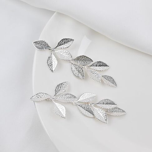 Rose Gold Long Leaf Stud Earrings Leaf Drop Dangle Earrings for Women Plant Earrings for Gift in Saudi Arabia