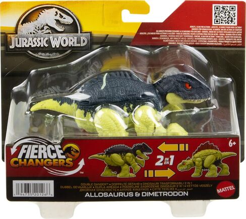 Mattel Jurassic World Dimetrodon to Allosaurus Dinosaur Transforming Toy, 11 Step Double Danger 2 in 1 Toy, Fierce Changers in Saudi Arabia