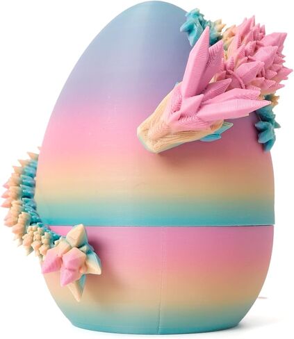 بيضة تنين فلافيري، بيضة ناعمة بألوان قوس قزح مع تنين ملون بالداخل، هدية مطبوعة ثلاثية الأبعاد، لعبة فيدجيت، ديكور تمثال، هدية عيد ميلاد (تنين 12 بوصة) in Kuwait