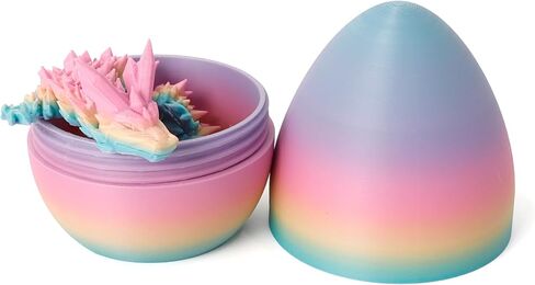 بيضة تنين فلافيري، بيضة ناعمة بألوان قوس قزح مع تنين ملون بالداخل، هدية مطبوعة ثلاثية الأبعاد، لعبة فيدجيت، ديكور تمثال، هدية عيد ميلاد (تنين 12 بوصة) in Kuwait