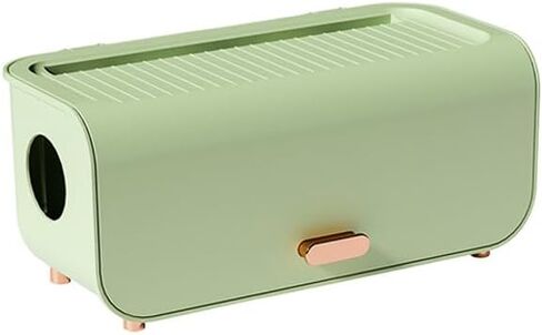 Stylish Cable Management Box Large by Desk York - Cord Organizer Box to Hide Power Strips - Surge Protector Cable Organizer Box for Home and Office - Cord Hider Green Box with Wire Organizer in Saudi Arabia