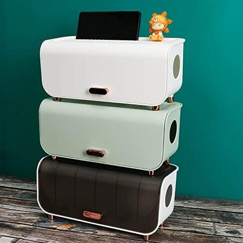 Stylish Cable Management Box Large by Desk York - Cord Organizer Box to Hide Power Strips - Surge Protector Cable Organizer Box for Home and Office - Cord Hider Green Box with Wire Organizer in Saudi Arabia