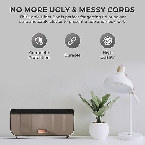 Stylish Cable Management Box Large by Desk York - Cord Organizer Box to Hide Power Strips - Surge Protector Cable Organizer Box for Home and Office - Cord Hider Green Box with Wire Organizer in Saudi Arabia