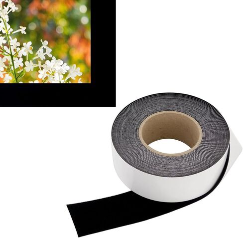 ConClarity 2 in x 60 ft - Vibrancy Enhancing Projector Screen Felt Tape Border Deepest Black Ultra High Contrast Flocking for DIY Screen Borders Absorbs Light, Brightens Image & Stops Bleed in Saudi Arabia