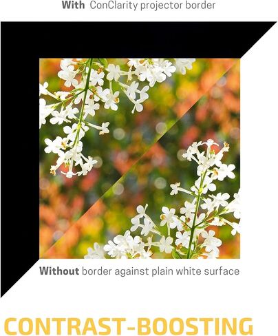 ConClarity 2 in x 60 ft - Vibrancy Enhancing Projector Screen Felt Tape Border Deepest Black Ultra High Contrast Flocking for DIY Screen Borders Absorbs Light, Brightens Image & Stops Bleed in Saudi Arabia