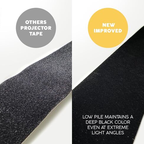 ConClarity 2 in x 60 ft - Vibrancy Enhancing Projector Screen Felt Tape Border Deepest Black Ultra High Contrast Flocking for DIY Screen Borders Absorbs Light, Brightens Image & Stops Bleed in Saudi Arabia