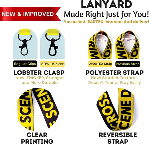 EASTEX Crime Scene Lanyard Keychain - Forensic Science ID Lanyards for Keys for Men Women - ID Badge Holder for Badges Fob in Saudi Arabia