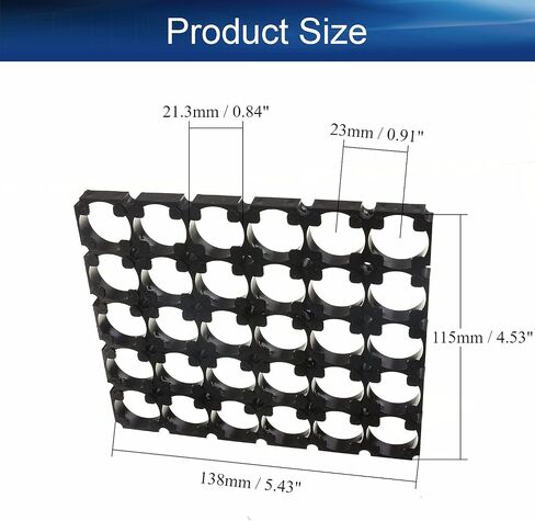 Heyiarbeit 10Pcs 6x7 Cell Spacer 21700 Lithium Battery Plastic Holder Bracket for DIY Battery Pack 21.3mm Hole Dia in Saudi Arabia