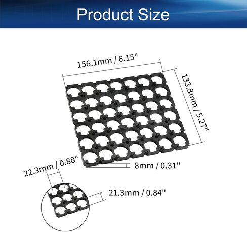 Heyiarbeit 10Pcs 6x7 Cell Spacer 21700 Lithium Battery Plastic Holder Bracket for DIY Battery Pack 21.3mm Hole Dia in Saudi Arabia