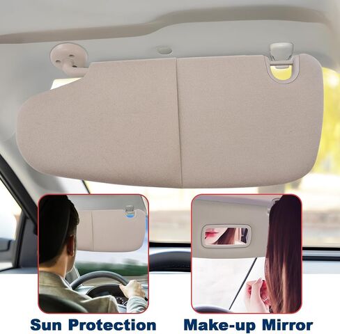 Geloo Car Sun Visor Left Driver & Right Passenger Sides Replacement for 2002 2003 2004 2005 2006 2007 2008 2009 Dodge Ram 1500 2500 3500 Replaces 1CT18TL2AA 1CT11TL2AA（Gray） in Saudi Arabia