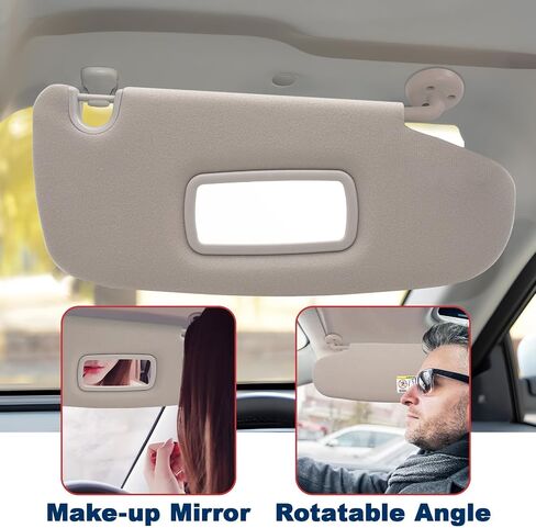 Geloo Car Sun Visor Left Driver & Right Passenger Sides Replacement for 2002 2003 2004 2005 2006 2007 2008 2009 Dodge Ram 1500 2500 3500 Replaces 1CT18TL2AA 1CT11TL2AA（Gray） in Saudi Arabia