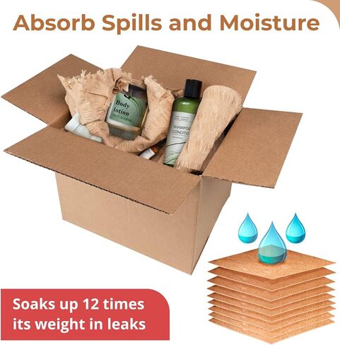IDL Packaging 12" x 50' EcoMax™ Kraft Paper Cellulose Wadding (1 Roll) - Cushioning Wrapping and Box Void Filling - Soft and Gentle Packing for Shipping, Moving, and Storing Fragile Items in Saudi Arabia