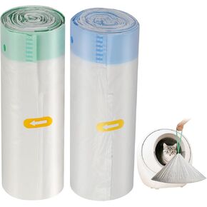 40 Pack Heavy-Duty Cat Litter Box Liners,For R4/3 and most Automatic Self-Cleaning Litter Boxes,Thick Leakproof Drawstring Cat Litter Bags (25.2" x 15.8") in Kuwait