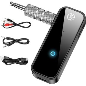 2026 Upgraded Bluetooth 5.0 Adapter for Car, 2 in 1 Wireless Bluetooth Transmitter and Receiver for TV Headphones Home Audio Speakers, Portable Wireless Audio Receiver for iPhone PC, Hands-Free Call in Saudi Arabia