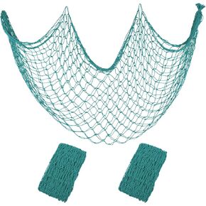 Decorative Fishing Net 2 Pack, 5x10 ft Large Caramel Fish Net Decor for Wall, Photo Display, Nautical Mermaid Pirate Ocean Themed Beach Hawaii Under The Sea Party Decorations in Saudi Arabia