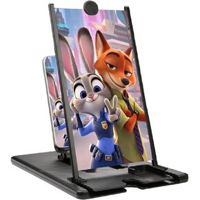 12 Inch Mobile Phone Screen Magnifier, High Definition Anti-Blue Light 3D Pull-Out Vertical Screen Amplifier, Support Remote Control to Swipe Up and Down Video (Black,12 Inch) in Saudi Arabia