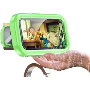 Upgraded Universal Shower Phone Holder - 360° Rotatable & Extendable Waterproof Phone Case Mount with Suction Cup & Adhesive, Anti-Fog Clear Cover for iPhone, Most Phones Up to 7 Inch (White) in Kuwait