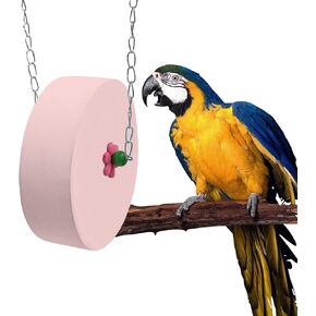 حجر جلخ منقار الطيور - لعبة مضغ الببغاء الأسطوانية الزرقاء الكبيرة مع سلسلة معدنية معلقة - ملحق قفص للببغاوات والرمادي الأفريقي والكوكاتيل والطيور المتوسطة إلى الكبيرة in Kuwait