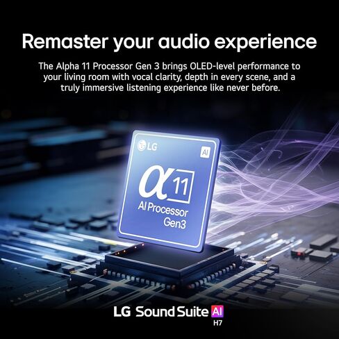 LG H7 Soundbar – 9.1.6 Channel Spatial Audio with Wireless Dolby Atmos FlexConnect – α11 AI Processor Gen 3, Expandable with W7 Subwoofer & M5/M7 Speakers (New 2026 Model) in Saudi Arabia