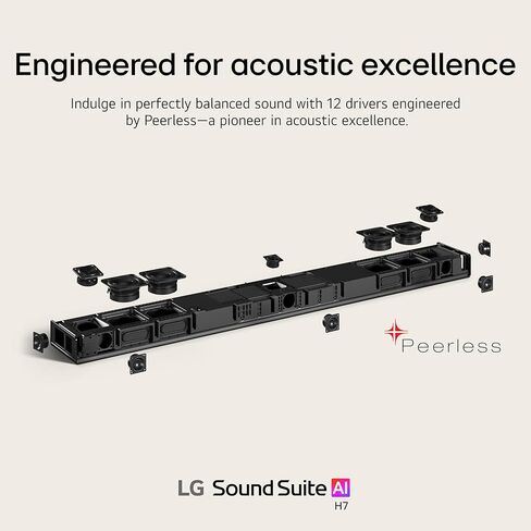 LG H7 Soundbar – 9.1.6 Channel Spatial Audio with Wireless Dolby Atmos FlexConnect – α11 AI Processor Gen 3, Expandable with W7 Subwoofer & M5/M7 Speakers (New 2026 Model) in Saudi Arabia