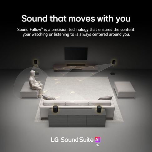 LG H7 Soundbar – 9.1.6 Channel Spatial Audio with Wireless Dolby Atmos FlexConnect – α11 AI Processor Gen 3, Expandable with W7 Subwoofer & M5/M7 Speakers (New 2026 Model) in Saudi Arabia