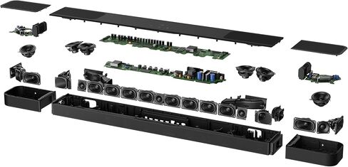 نظام مكبرات الصوت JBL Bar 1300XMK2-11.1.4 قناة مع مكبرات صوت محيطية قابلة للفصل وDolby Atmos® وDTS:X®، طاقة خرج 1570 وات كحد أقصى ومضخم صوت لاسلكي 12 بوصة (أسود) (متجدد) in Saudi Arabia