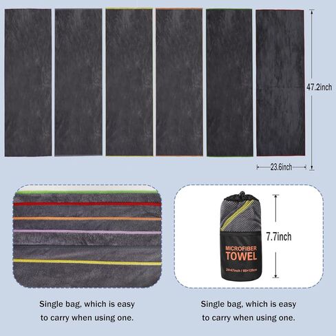 Dofilachy 6 Pack Camping Towel - Camping Towels Quick Dry Towel Microfiber Travel Sports Towel for Camp Bath Beach Swim, Large 24" x 48" in Saudi Arabia