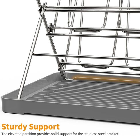 Vertical Baby Bottle Drying Rack, 9 Hooks Vertical Rack Dryer with Drainage Tray for Water Bottles, Drinking Glasses, Mugs, Cups, Foldable, Stainless Steel in Saudi Arabia