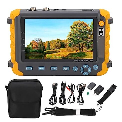 5 Inch 8MP CCTV and Camera Monitor Tester for Use with VGA Input, AHD, TVI, CVI Support, Coaxial Analog Video, UTP Cable Test, Long Endurance, 12V DC Output in Saudi Arabia