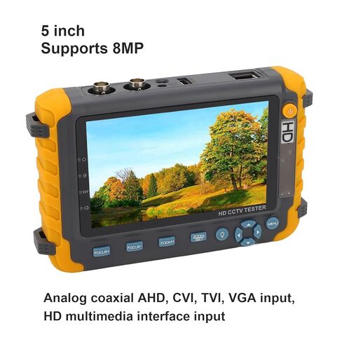 5 Inch 8MP CCTV and Camera Monitor Tester for Use with VGA Input, AHD, TVI, CVI Support, Coaxial Analog Video, UTP Cable Test, Long Endurance, 12V DC Output in Saudi Arabia