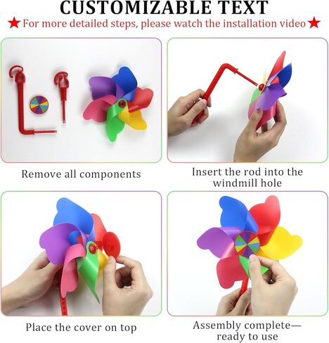 Rotating Pinwheel Stroller Identifier, Stroller Identifier Sign Flag, Stroller Finder Hanger with Rainbow Pinwheel and Ribbon, Quick Search Your Stroller in Theme Park Airport Mall (Colorful) in Saudi Arabia