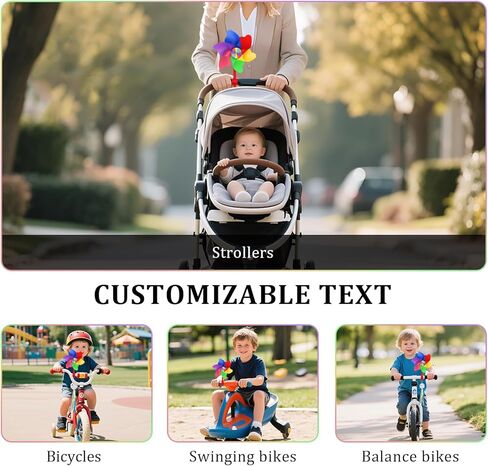 Rotating Pinwheel Stroller Identifier, Stroller Identifier Sign Flag, Stroller Finder Hanger with Rainbow Pinwheel and Ribbon, Quick Search Your Stroller in Theme Park Airport Mall (Colorful) in Saudi Arabia