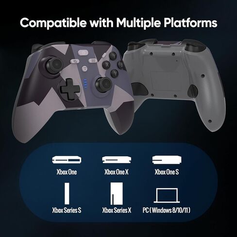 وحدة تحكم لاسلكية BETMI لجهاز Xbox one/Series X|S/Windows 10/11، لوحة ألعاب 2.4 جيجا هرتز مع عصا تحكم بتأثير Hall، زر خلفي، Marco/Turbo/اهتزاز مزدوج، مقبس صوت 3.5 مم in Kuwait