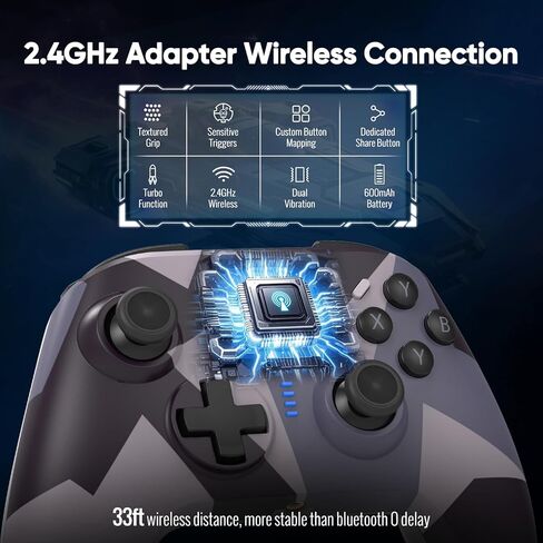 وحدة تحكم لاسلكية BETMI لجهاز Xbox one/Series X|S/Windows 10/11، لوحة ألعاب 2.4 جيجا هرتز مع عصا تحكم بتأثير Hall، زر خلفي، Marco/Turbo/اهتزاز مزدوج، مقبس صوت 3.5 مم in Kuwait