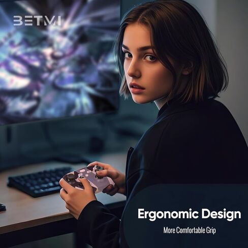 وحدة تحكم لاسلكية BETMI لجهاز Xbox one/Series X|S/Windows 10/11، لوحة ألعاب 2.4 جيجا هرتز مع عصا تحكم بتأثير Hall، زر خلفي، Marco/Turbo/اهتزاز مزدوج، مقبس صوت 3.5 مم in Kuwait