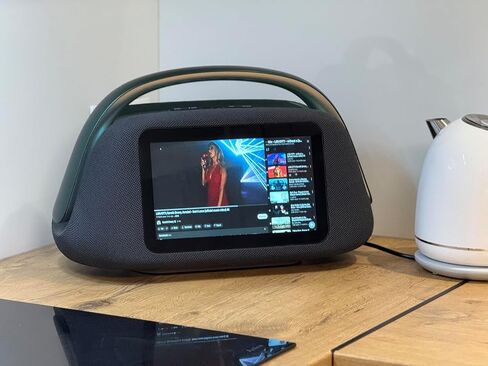 NeoBoomBox Smart Portable Speaker with 10.1" Touchscreen – Android 13 Entertainment Hub, 80W Powerful Sound, YouTube, Netflix & Spotify Streaming, Karaoke & Guitar Input, 8–9h Battery in Saudi Arabia